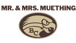 Mr. & Mrs. Muething with BC Hawk logo
