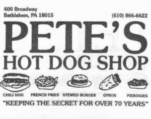 Pete's Hot Dog Shop logo