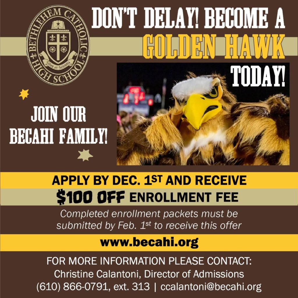 Don't Delay! Become a Golden Hawk Today! $100 off Enrollment Fee until December 1