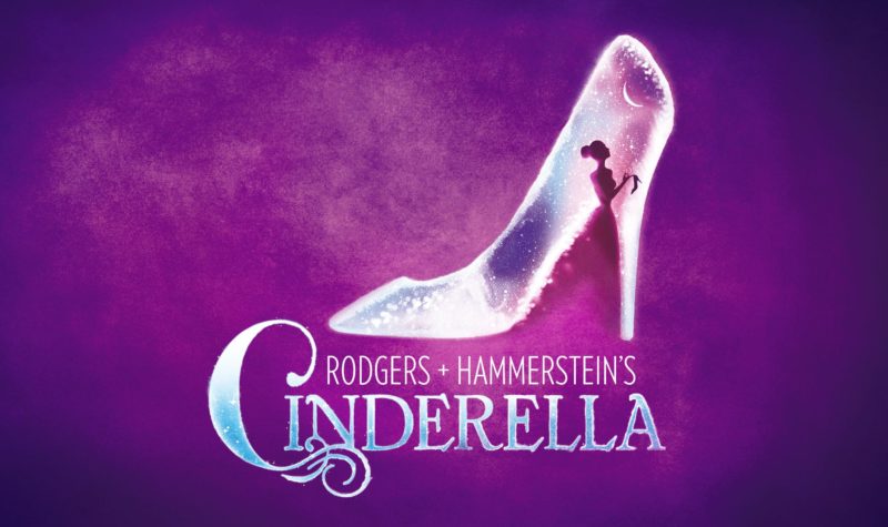 Image of Rodgers and Hammerstein's Cinderella, a glass slipper with Cinderella inside.