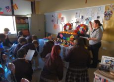 Mrs. Santana's class celebrating the Day of the Dead in class