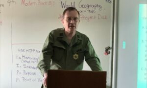 Vietnam Veteran gives presentation to Mrs' Stofanak's Modern American History class at Bethlehem Catholic High School