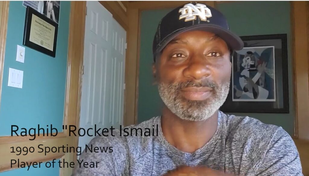 image of Raghib "Rocket" Ismail inviting people to attend Irish Legends 2024
